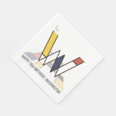 印象的な新可塑性スタイルモノグラム。レターW スタンダードランチョンナプキン (角)