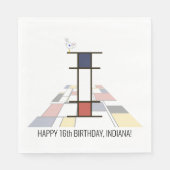 印象的な新可塑性スタイルモノグラム。手紙I スタンダードランチョンナプキン (正面)