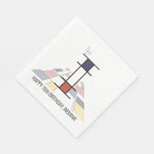 印象的な新可塑性スタイルモノグラム。手紙I スタンダードランチョンナプキン (角)