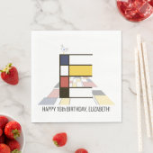 印象的な新可塑性スタイルモノグラム。文字E スタンダードランチョンナプキン (インサイチュ)