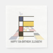 印象的な新可塑性スタイルモノグラム。文字E スタンダードランチョンナプキン (正面)