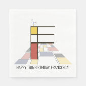 印象的な新可塑性スタイルモノグラム。文字F スタンダードランチョンナプキン (正面)