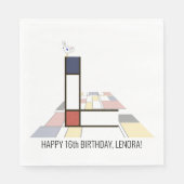 印象的な新可塑性スタイルモノグラム。文字L スタンダードランチョンナプキン (正面)