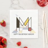 印象的な新可塑性スタイルモノグラム。文字M スタンダードランチョンナプキン (インサイチュ)