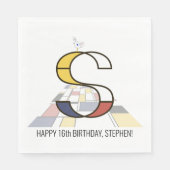 印象的な新可塑性スタイルモノグラム。文字S スタンダードランチョンナプキン (正面)