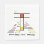 印象的な新可塑性スタイルモノグラム。文字T スタンダードランチョンナプキン (正面)