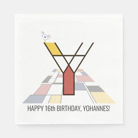 印象的な新可塑性スタイルモノグラム。文字Y スタンダードランチョンナプキン (正面)