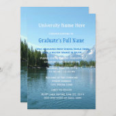 印象的な景観卒業式 招待状 (正面/裏面)