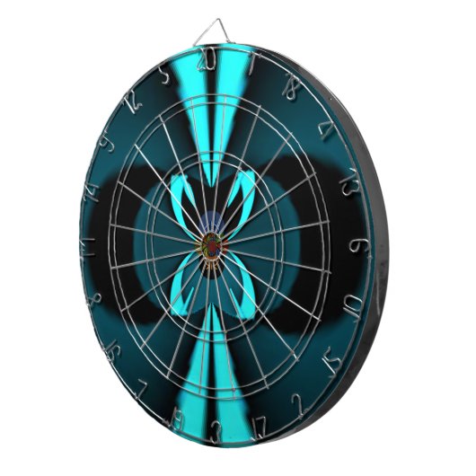 印象的な最先端のシアンと黒のベクトルデザイン ダーツボード (正面右)