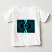 印象的な最先端のシアンと黒のベクトルデザイン ベビーTシャツ (正面)