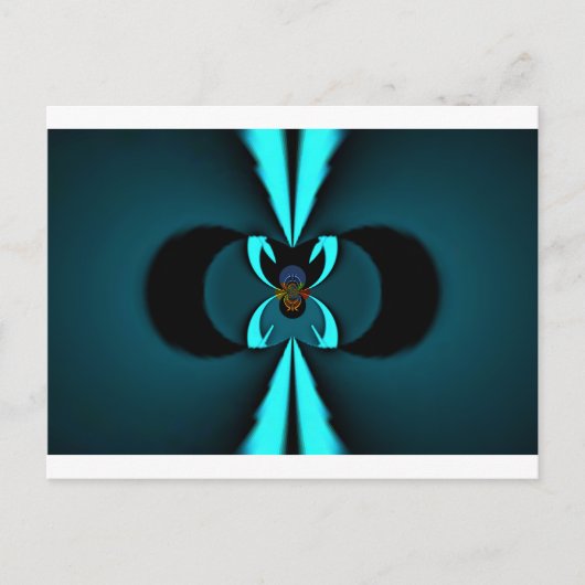印象的な最先端のシアンと黒のベクトルデザイン ポストカード (正面)