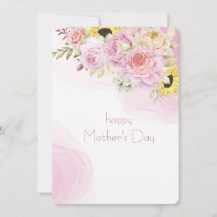 印象的な水彩花の母の日カード シーズンカード