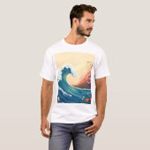 印象的な海の波 Tシャツ (正面フル)