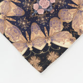 印象的な灰色と茶色のはっきりしたデザイン フリースブランケット (角)