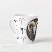 印象的な牡羊座のシンボルアートワーク カフェラテマグ (左アングル)