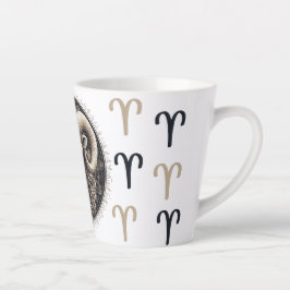 印象的な牡羊座のシンボルアートワーク カフェラテマグ