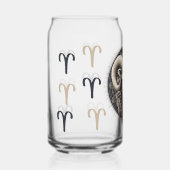 印象的な牡羊座のシンボルアートワーク ガラス缶 (正面)