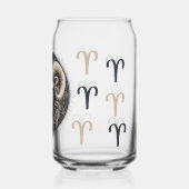 印象的な牡羊座のシンボルアートワーク ガラス缶 (裏面)