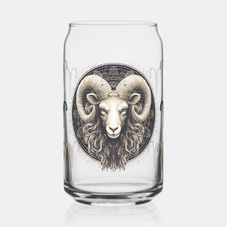 印象的な牡羊座のシンボルアートワーク ガラス缶