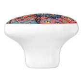 印象的な猫とカラフルサイケデリック猫 セラミックノブ (側面)