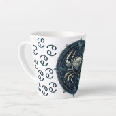 印象的な癌のシンボルのアートワーク カフェラテマグ (左アングル)