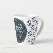 印象的な癌のシンボルのアートワーク カフェラテマグ (右アングル)