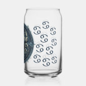 印象的な癌のシンボルのアートワーク ガラス缶 (裏面)