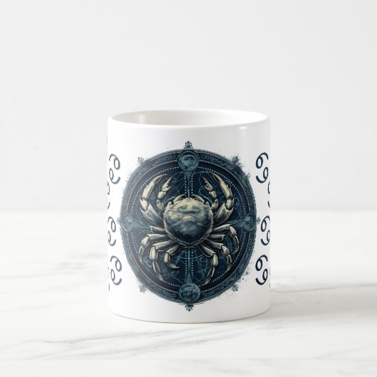 印象的な癌のシンボルのアートワーク コーヒーマグカップ (中央)