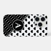 印象的な白黒スタイル,カスタムモノグラム iPhoneケース (裏面横)