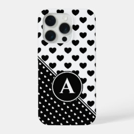印象的な白黒スタイル,カスタムモノグラム iPhone 15 PROケース