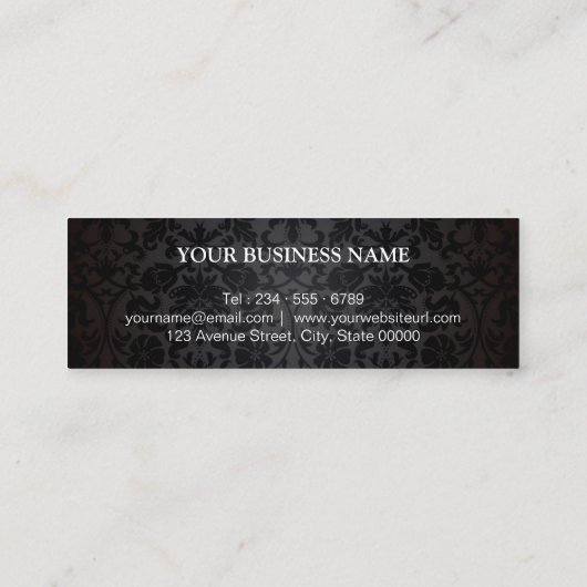 印象的な目を引く3D金ゴールド唇メイクアップアーティスト スキニー名刺 (裏面)