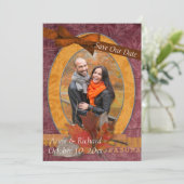 印象的な秋の結婚式写真の日付を保存 セーブザデート (スタンド正面)