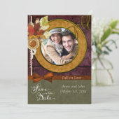 印象的な秋の結婚式写真の日付を保存 セーブザデート (スタンド正面)