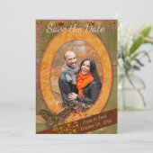 印象的な秋の結婚式写真の日付を保存 セーブザデート (スタンド正面)