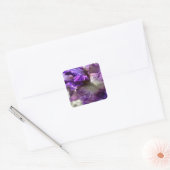 印象的な紫、紫とメイヴアイリスの抽象芸術 スクエアシール (封筒)