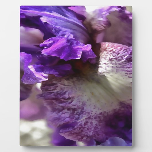 印象的な紫、紫とメイヴアイリスの抽象芸術 フォトプラーク (正面)