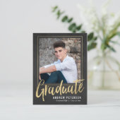 印象的な自信卒業用はがき インビテーションポストカード (スタンド正面)