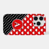 印象的な色の赤と黒，カスタムモノグラム iPhoneケース (裏面横)