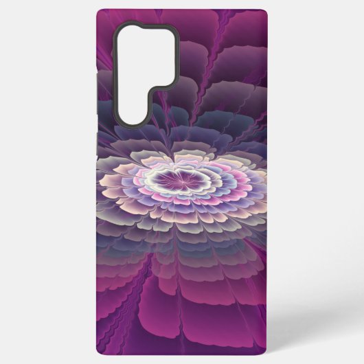印象的な花のカラフルな抽象的なフラクタルアート ピンク SAMSUNG GALAXYケース (裏面)