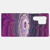 印象的な花のカラフルな抽象的なフラクタルアート ピンク SAMSUNG GALAXYケース (裏面横)