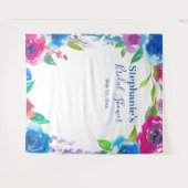 印象的な花のデザインの結婚前お祝い写真用背景 タペストリー (正面(横))