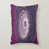 印象的な花カラフル抽象芸術フラクタルアートピンク アクセントクッション (正面(垂直))