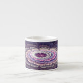 印象的な花カラフル抽象芸術フラクタルアートピンク エスプレッソカップ (正面)