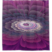 印象的な花カラフル抽象芸術フラクタルアートピンク シャワーカーテン (正面)