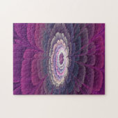 印象的な花カラフル抽象芸術フラクタルアートピンク ジグソーパズル (横)