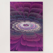 印象的な花カラフル抽象芸術フラクタルアートピンク ジグソーパズル (縦)