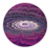 印象的な花カラフル抽象芸術フラクタルアートピンク セラミックノブ (正面)