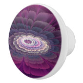 印象的な花カラフル抽象芸術フラクタルアートピンク セラミックノブ (右)