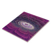 印象的な花カラフル抽象芸術フラクタルアートピンク タイル (側面)