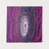 印象的な花カラフル抽象芸術フラクタルアートピンク タペストリー (正面(横))